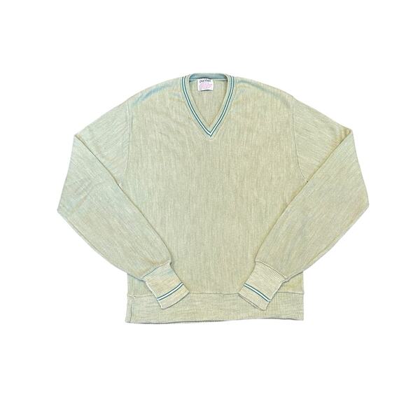 Puritan Other - Puritan Vintage 80s Green V‑Neck Sweater Medium